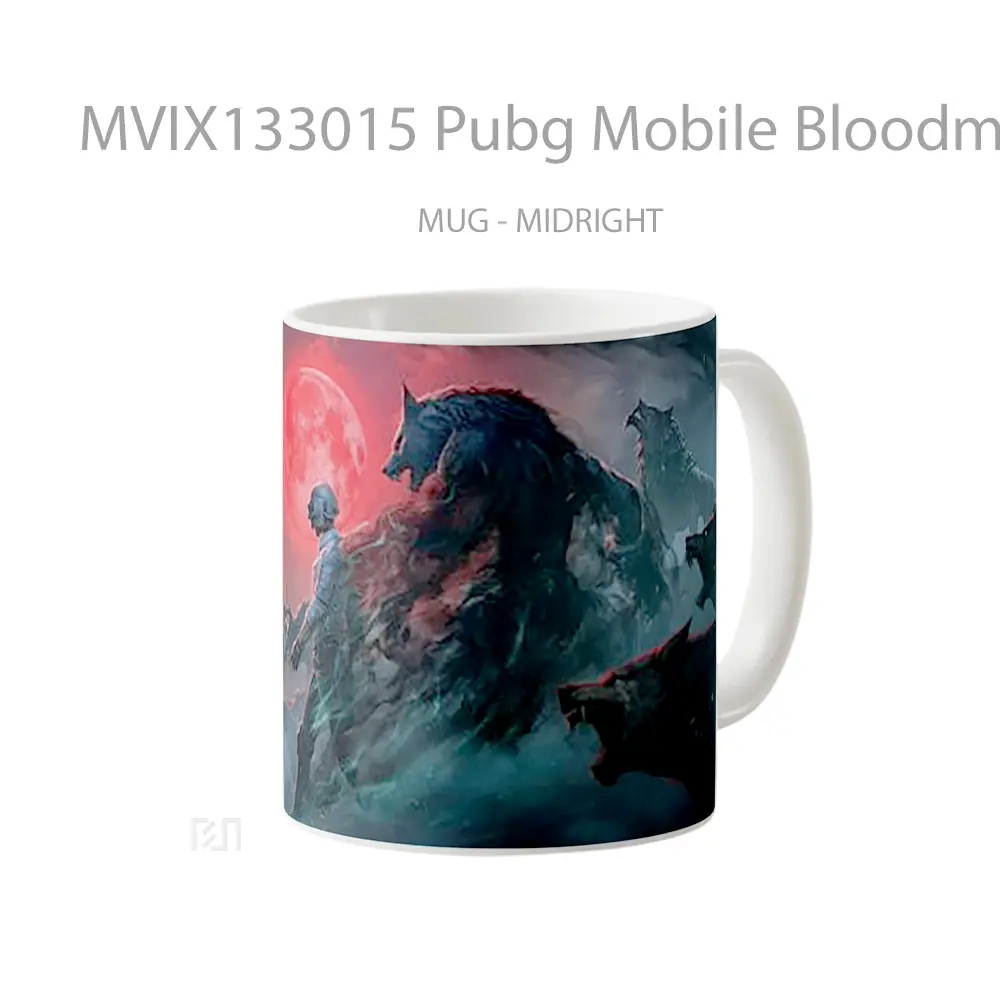 Mug Pubg Mobile Bloodmoon Cangkir Gamer - All-side / Desain