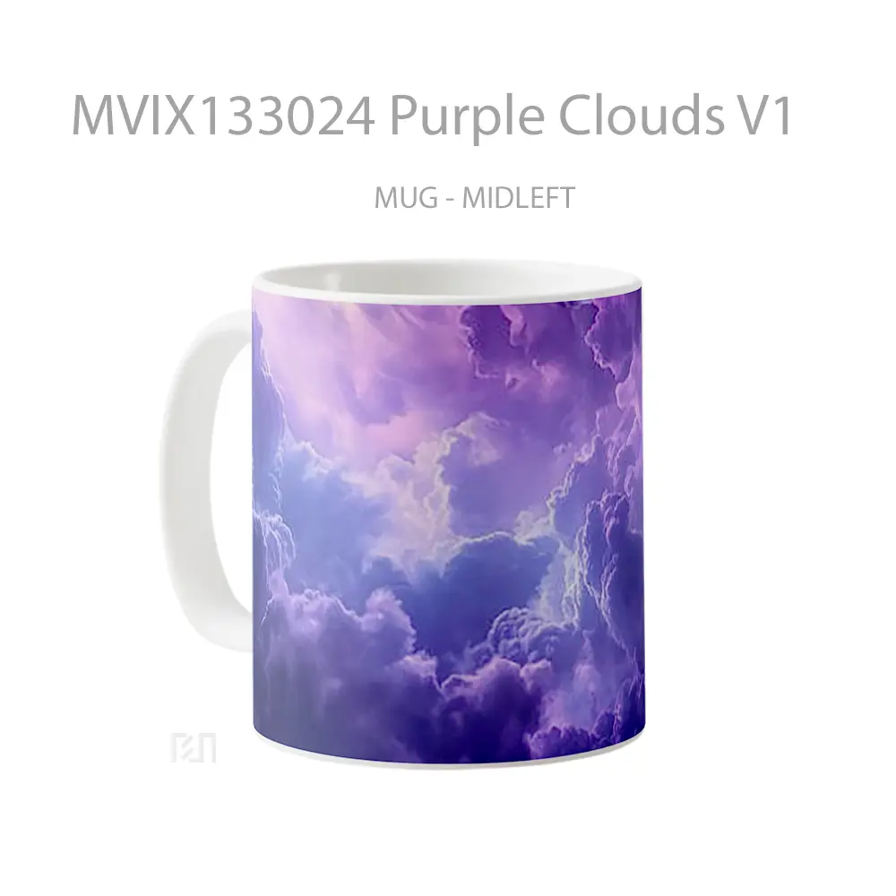 Mug Purple Clouds V1 Gelas Pemandangan Alam - All-side / Desain