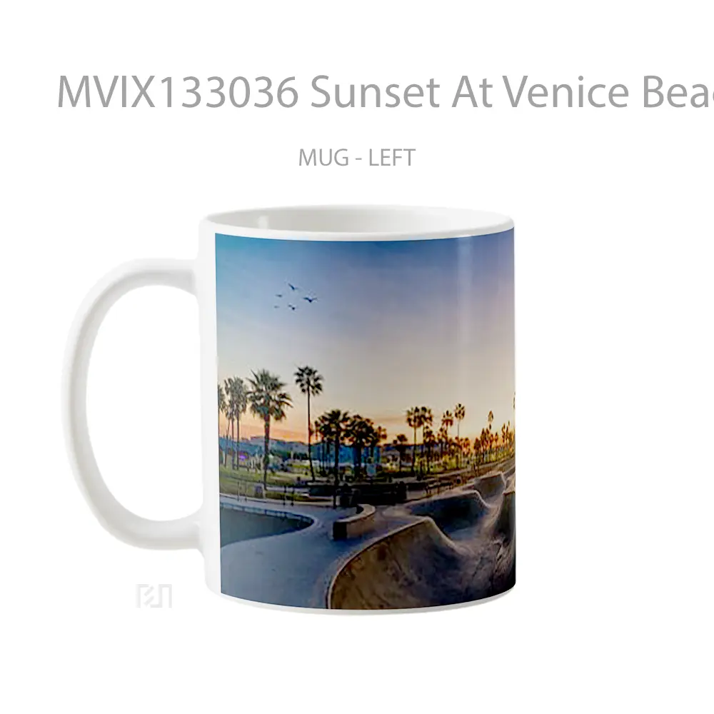Mug Sunset At Venice Beach Skatepark Gelas Pemandangan Alam - All-side / Desain