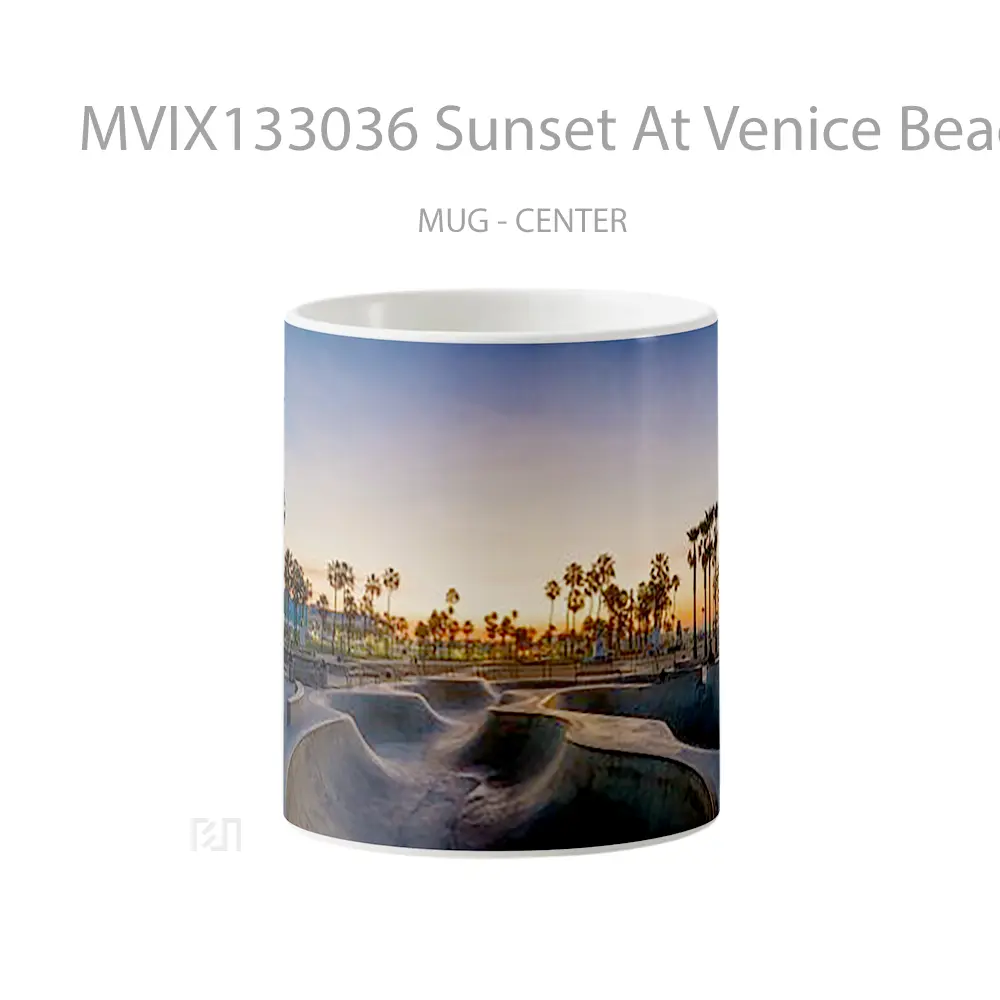 Mug Sunset At Venice Beach Skatepark Gelas Pemandangan Alam