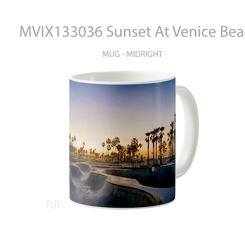 Mug Sunset At Venice Beach Skatepark Gelas Pemandangan Alam - All-side / Desain