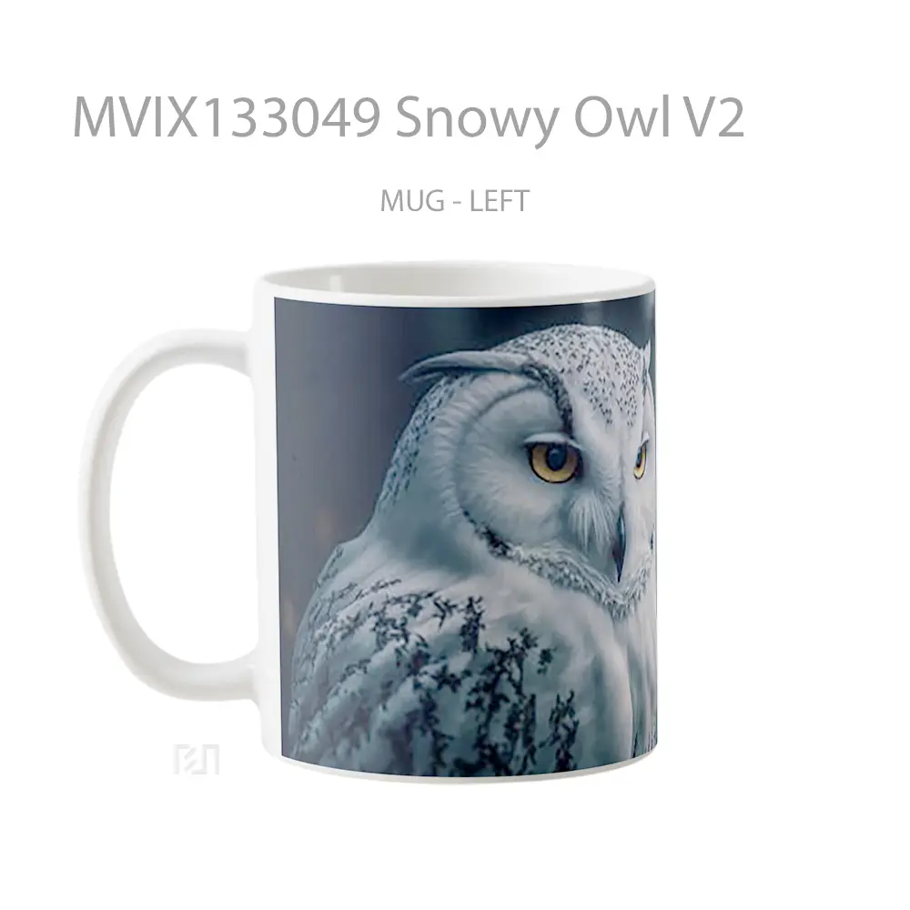 Mug Snowy Owl V2 Gelas Hewan Lucu - All-side / Desain