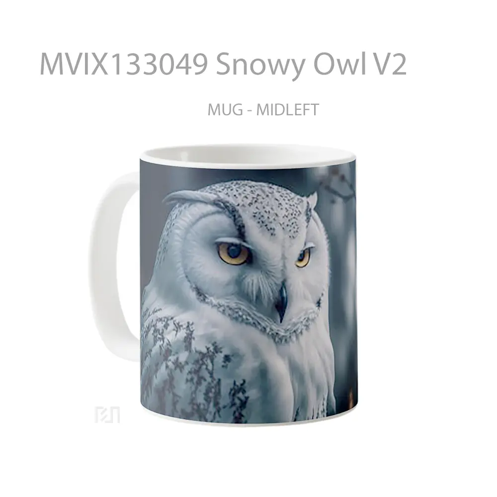 Mug Snowy Owl V2 Gelas Hewan Lucu - All-side / Desain