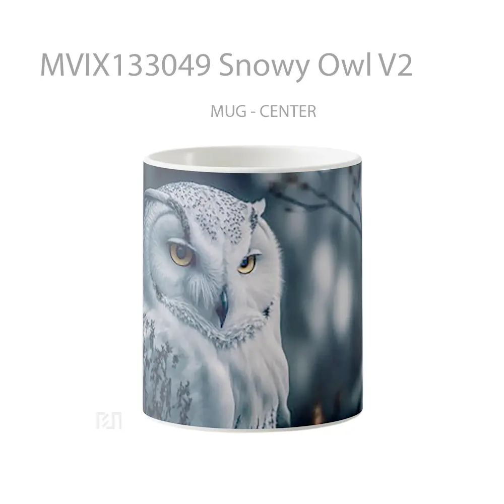 Mug Snowy Owl V2 Gelas Hewan Lucu
