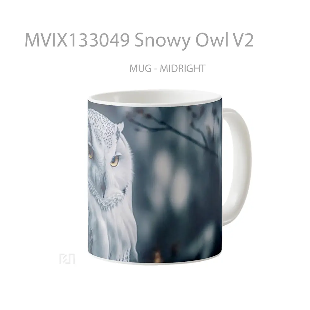 Mug Snowy Owl V2 Gelas Hewan Lucu - All-side / Desain