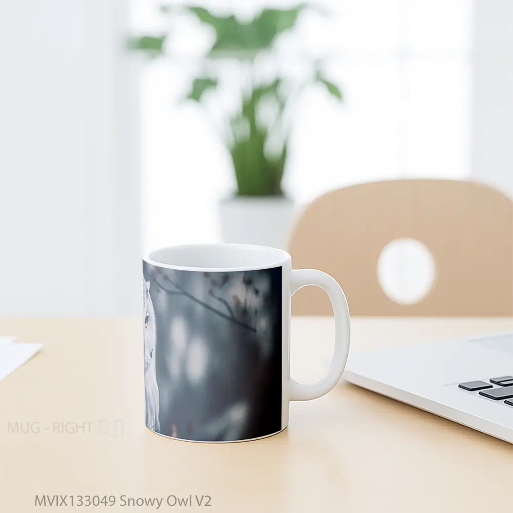 Mug Snowy Owl V2 Gelas Hewan Lucu - All-side / Desain