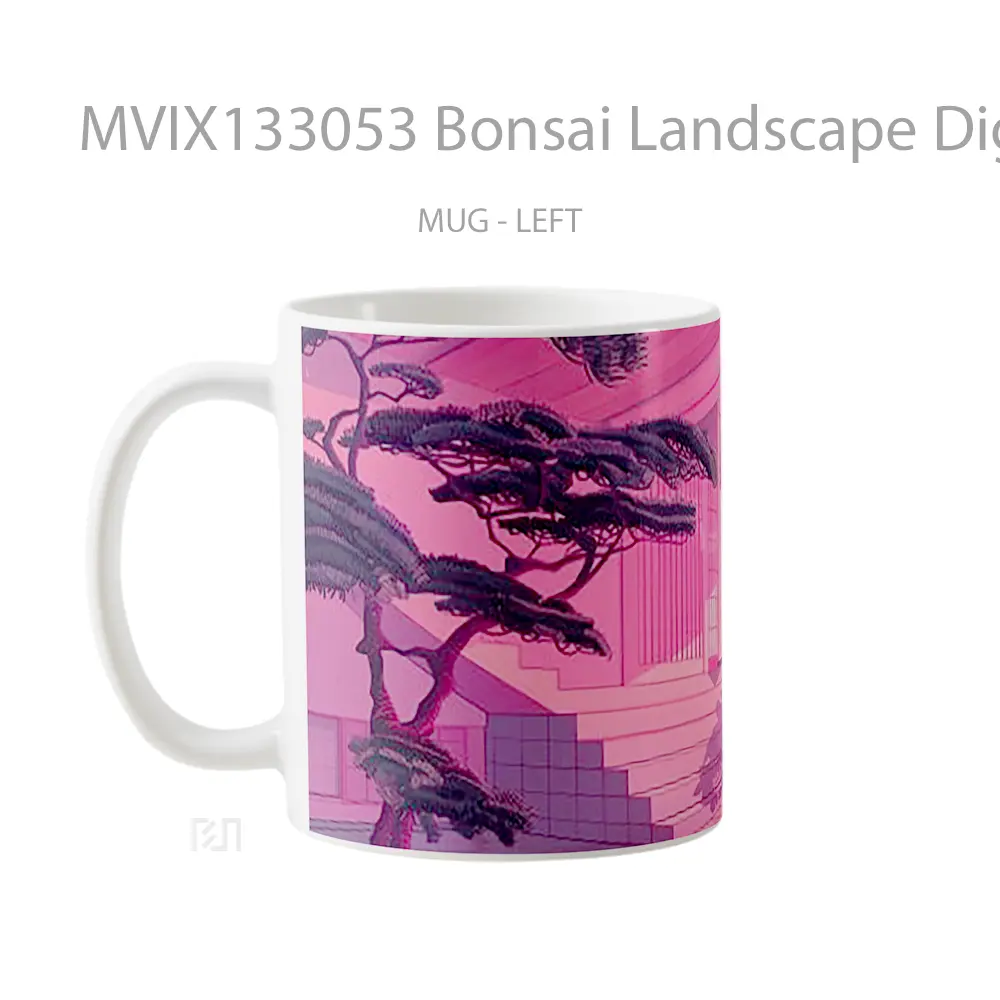 Mug Bonsai Landscape Digital Art Gelas Pemandangan Alam - All-side / Desain