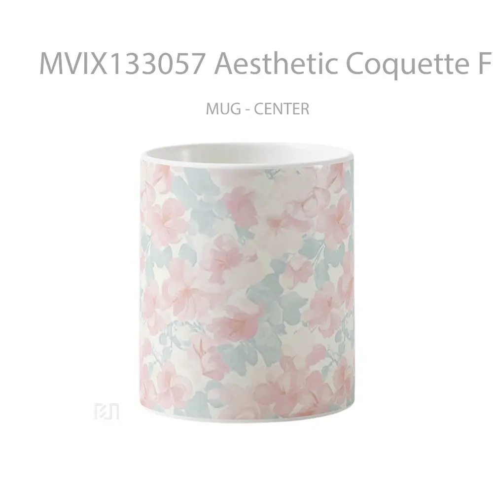 Mug Aesthetic Coquette Flower Pattern Gelas Pemandangan Alam