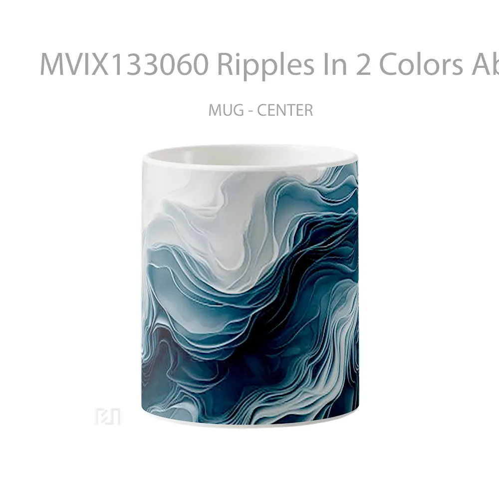 Mug Ripples In 2 Colors Abstract Gelas Seni Modern