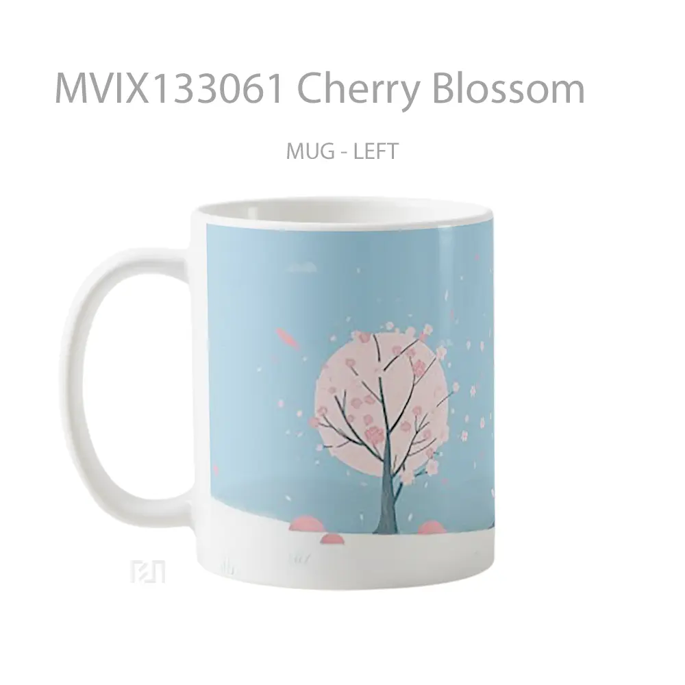 Mug Cherry Blossom Gelas Keramik Unik - All-side / Desain