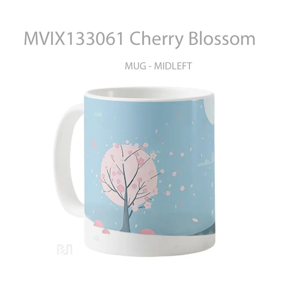 Mug Cherry Blossom Gelas Keramik Unik - All-side / Desain