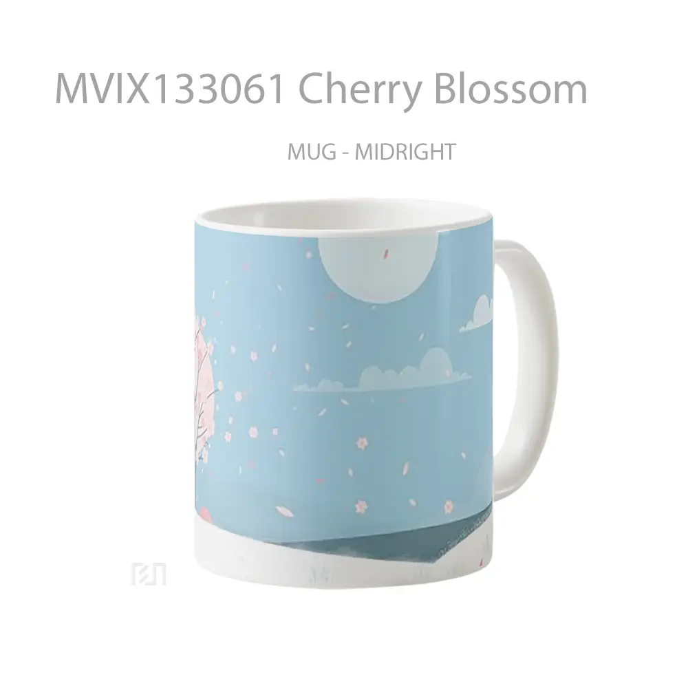 Mug Cherry Blossom Gelas Keramik Unik - All-side / Desain