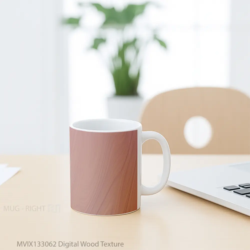 Mug Digital Wood Texture Gelas Keramik Unik - All-side / Desain