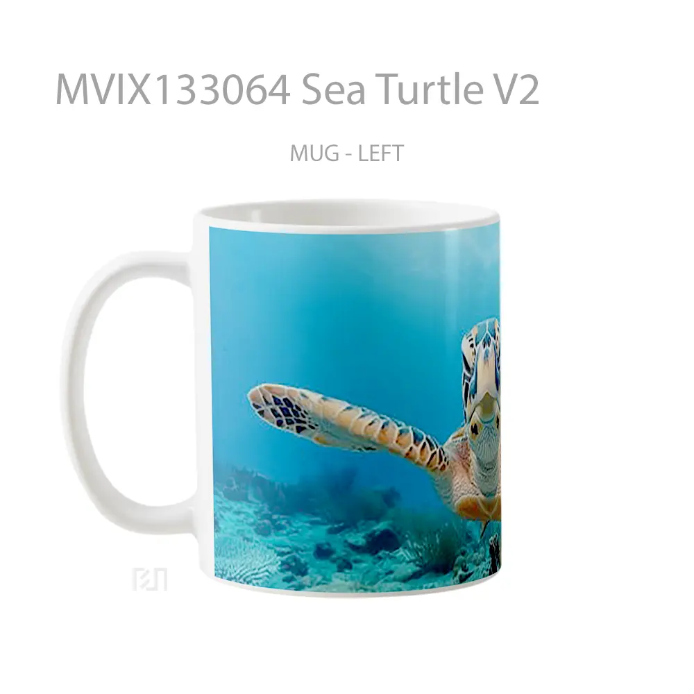 Mug Sea Turtle V2 Gelas Hewan Lucu - All-side / Desain