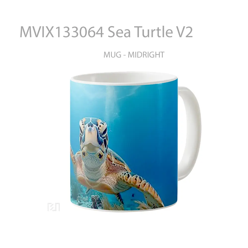 Mug Sea Turtle V2 Gelas Hewan Lucu - All-side / Desain