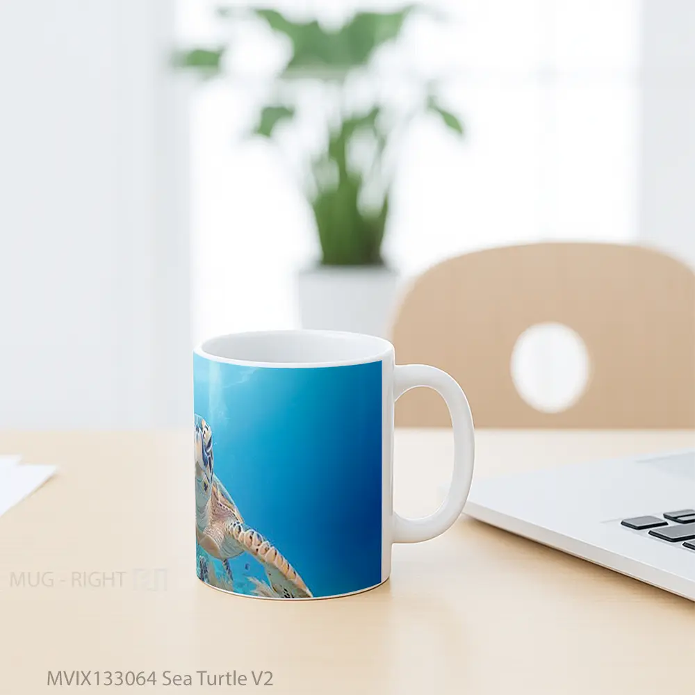 Mug Sea Turtle V2 Gelas Hewan Lucu - All-side / Desain