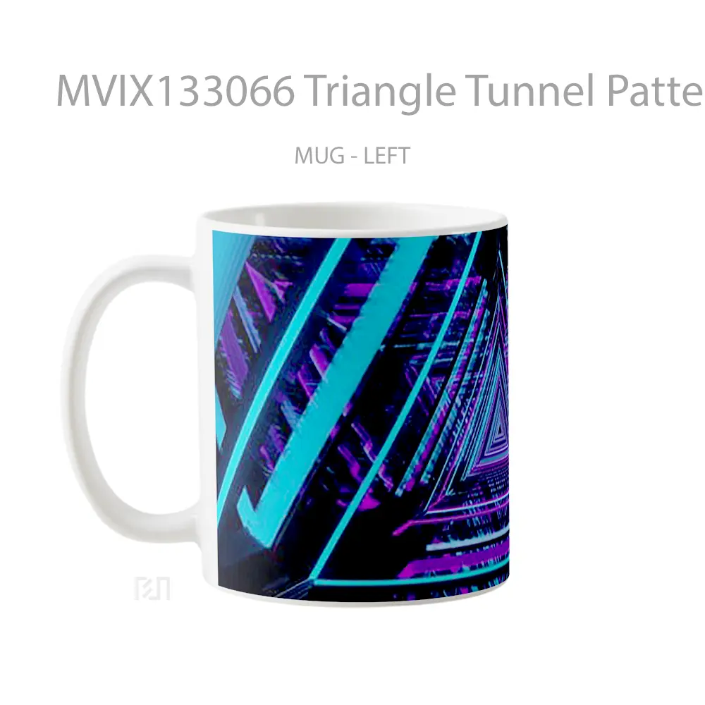 Mug Triangle Tunnel Pattern Gelas Seni Modern - All-side / Desain