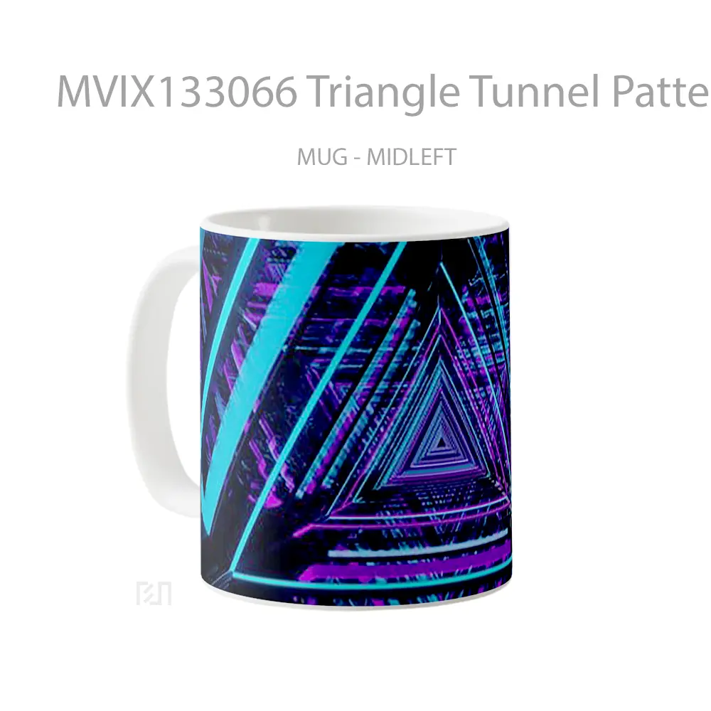 Mug Triangle Tunnel Pattern Gelas Seni Modern - All-side / Desain