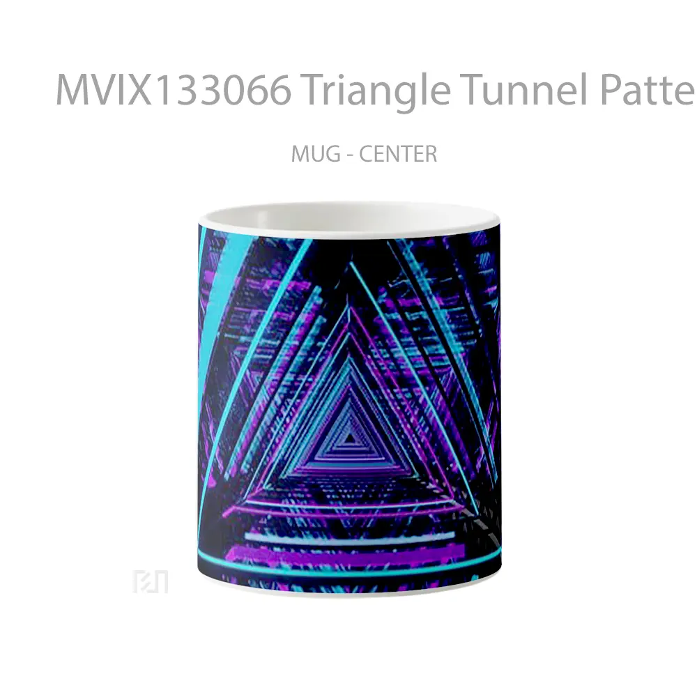 Mug Triangle Tunnel Pattern Gelas Seni Modern
