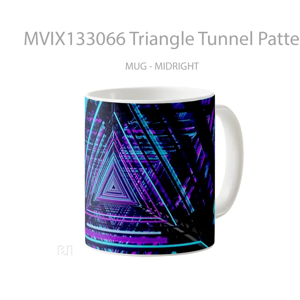 Mug Triangle Tunnel Pattern Gelas Seni Modern - All-side / Desain
