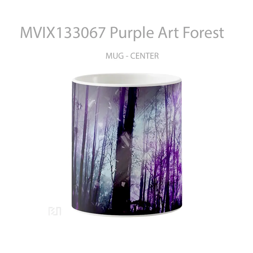Mug Purple Art Forest Gelas Pemandangan Alam