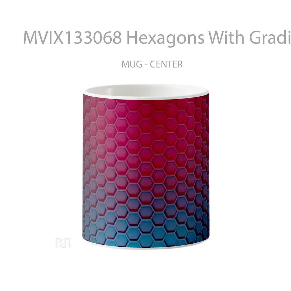 Mug Hexagons With Gradient Lights Gelas Keramik Unik