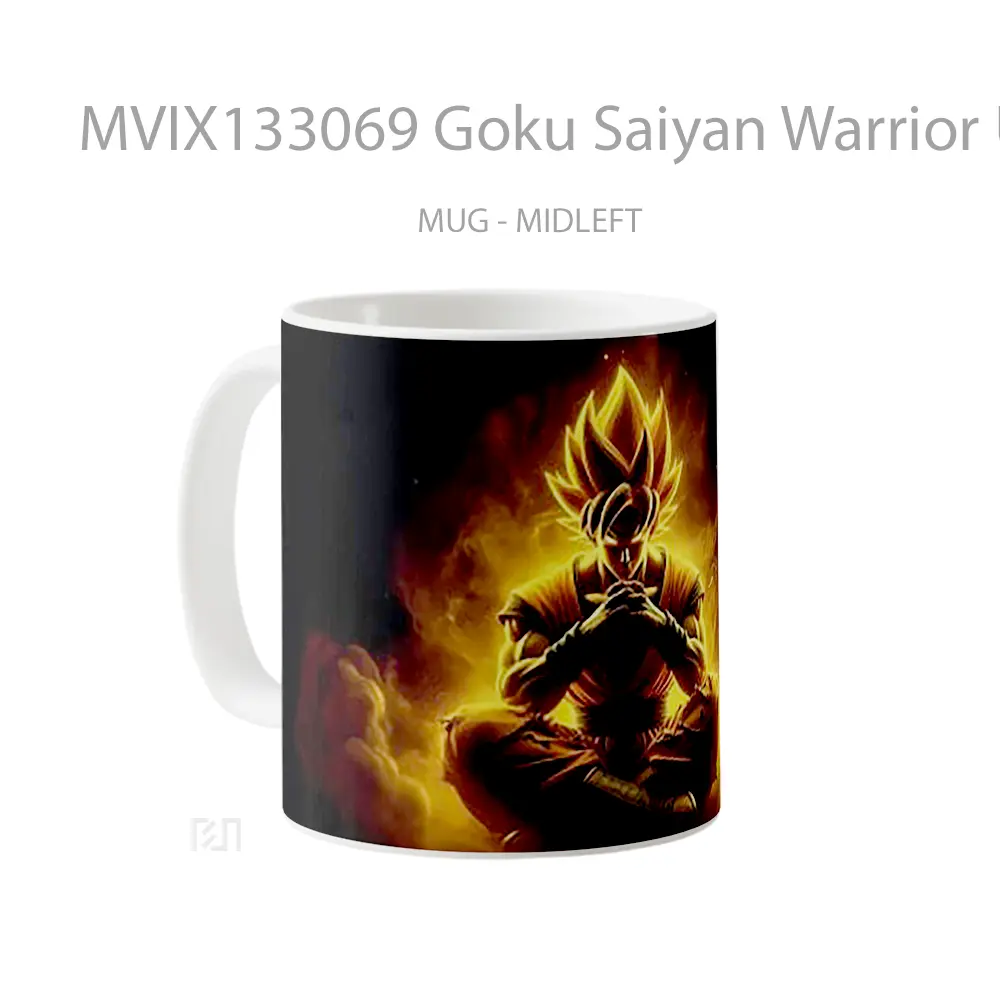 Mug Goku Saiyan Warrior Unleashed Cangkir Anime - All-side / Desain