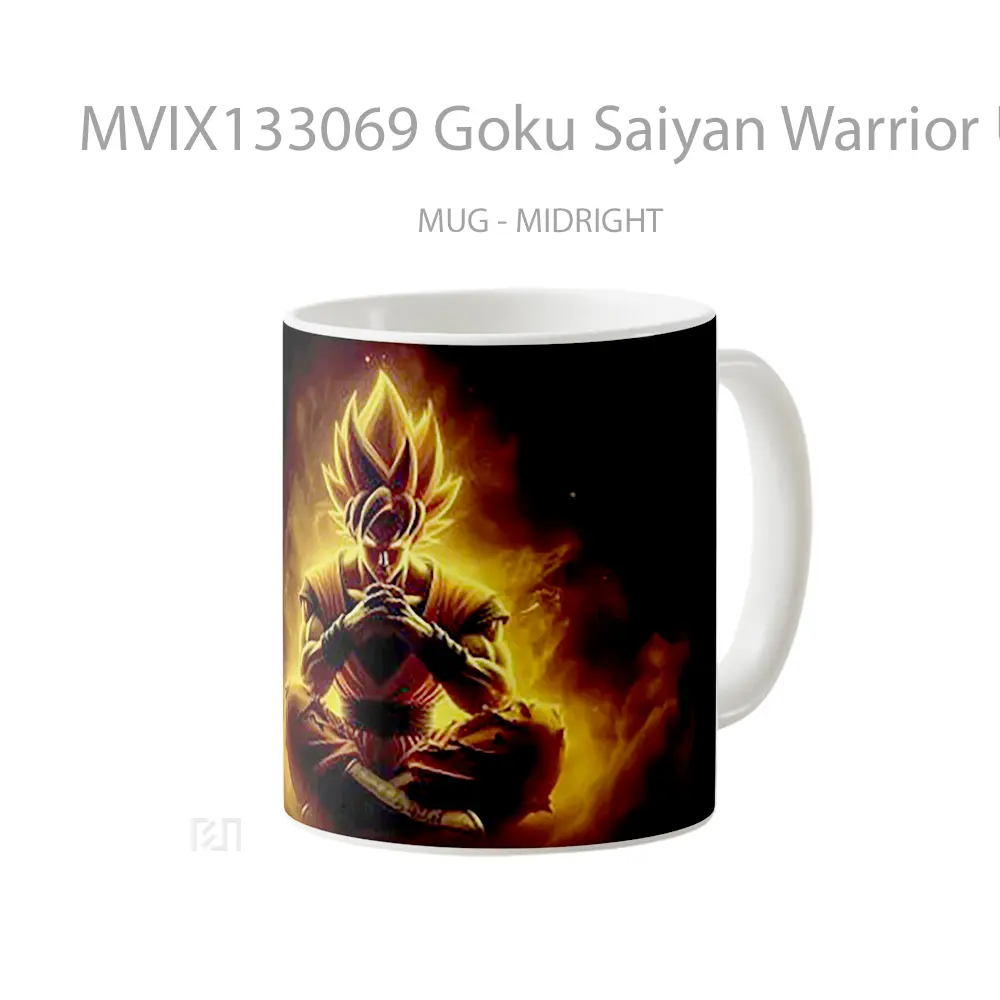 Mug Goku Saiyan Warrior Unleashed Cangkir Anime - All-side / Desain