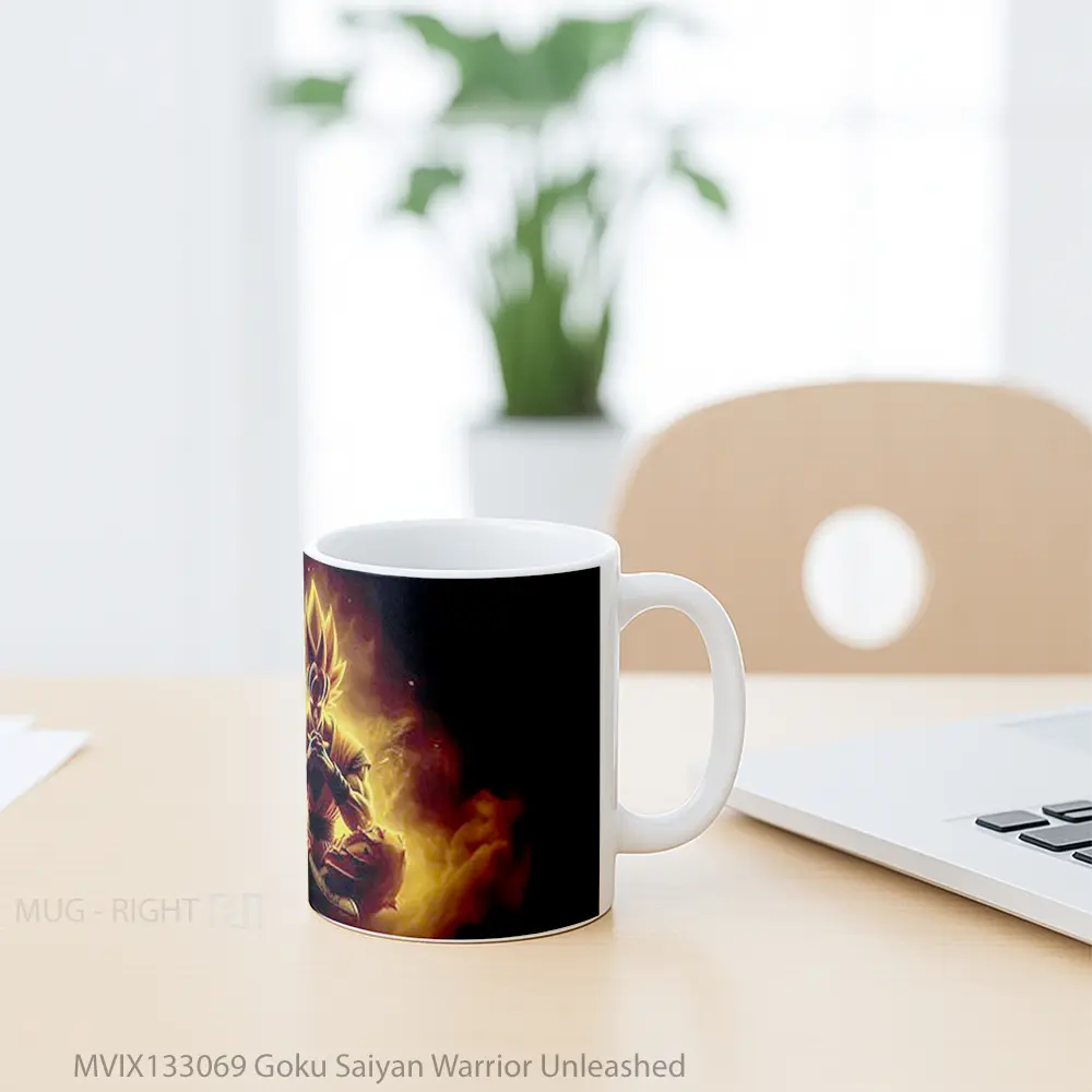 Mug Goku Saiyan Warrior Unleashed Cangkir Anime - All-side / Desain