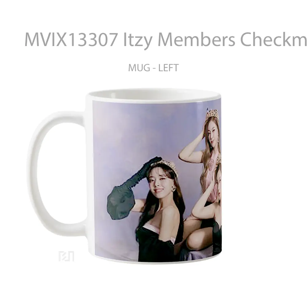 Mug Itzy Members Checkmate Gelas Keramik Unik - All-side / Desain