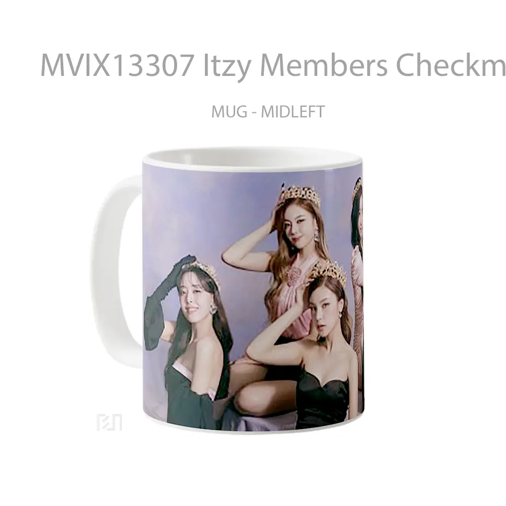 Mug Itzy Members Checkmate Gelas Keramik Unik - All-side / Desain