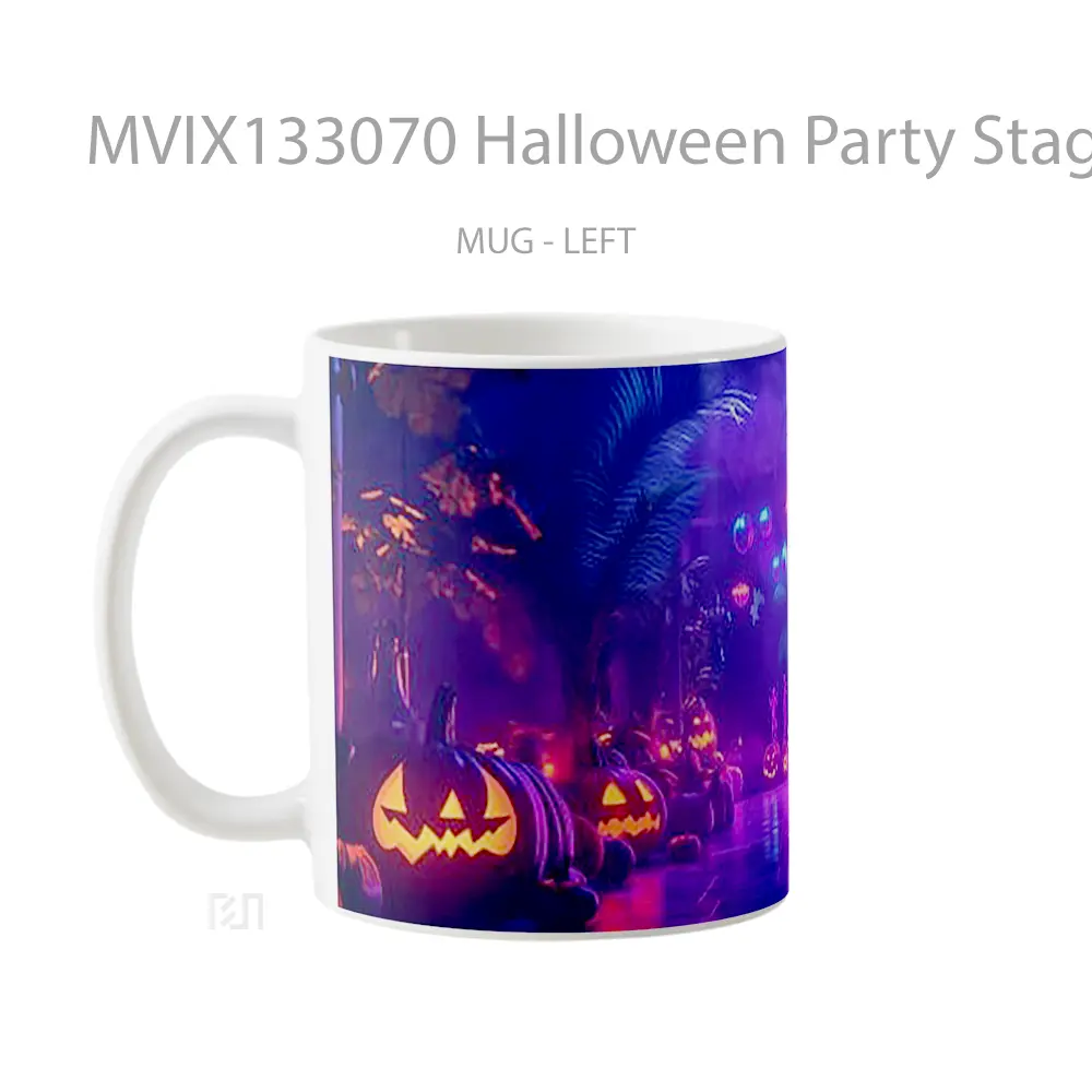 Mug Halloween Party Stage Gelas Keramik Unik - All-side / Desain