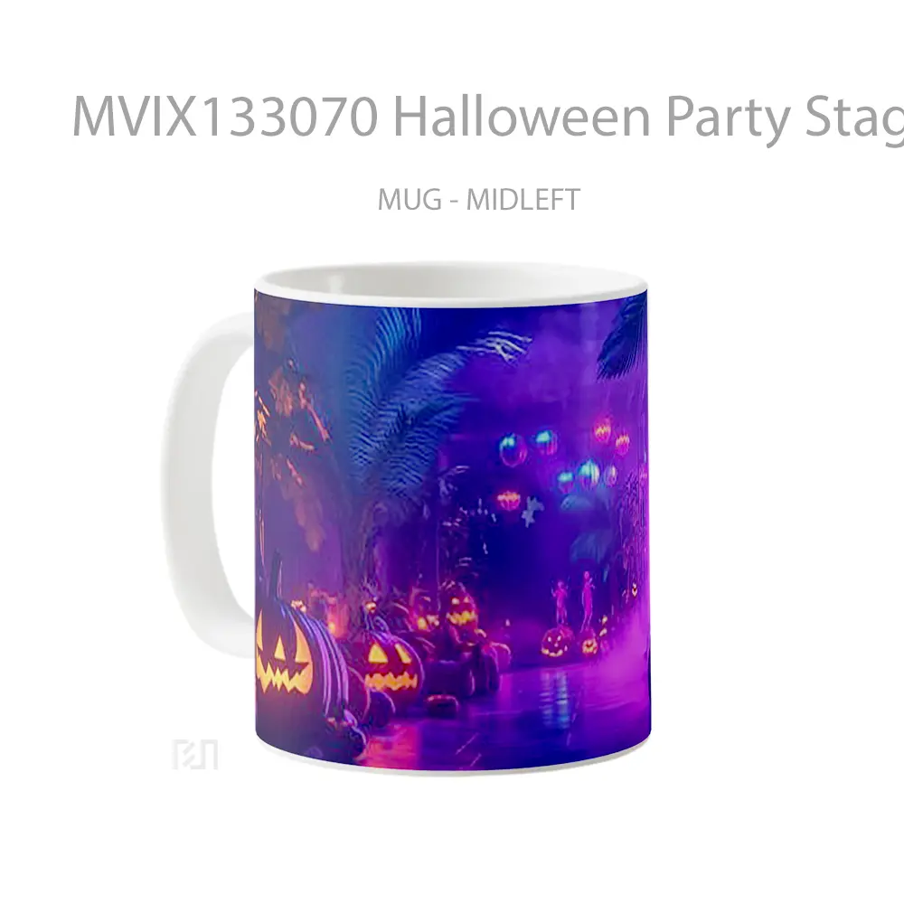 Mug Halloween Party Stage Gelas Keramik Unik - All-side / Desain