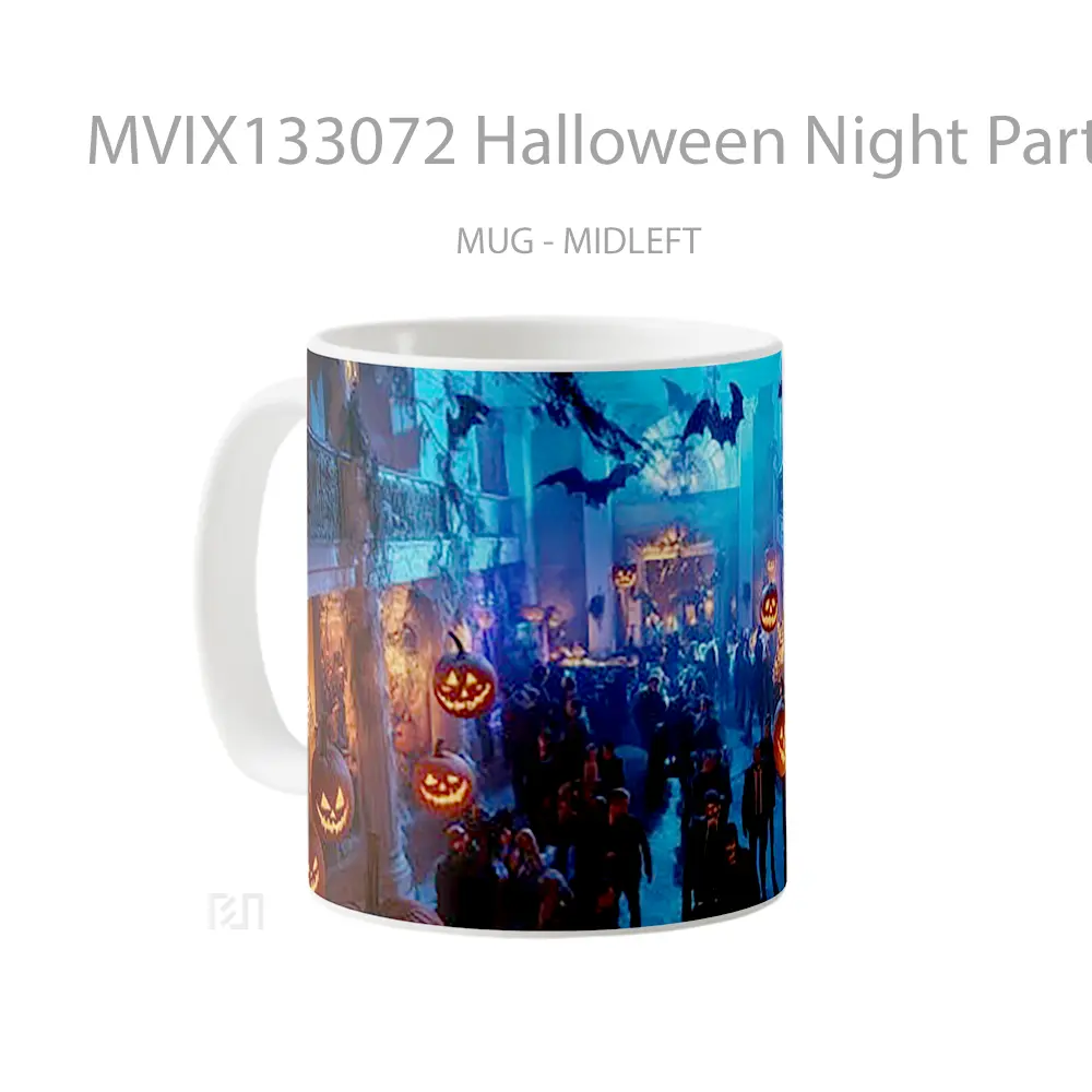 Mug Halloween Night Party Gelas Keramik Unik - All-side / Desain