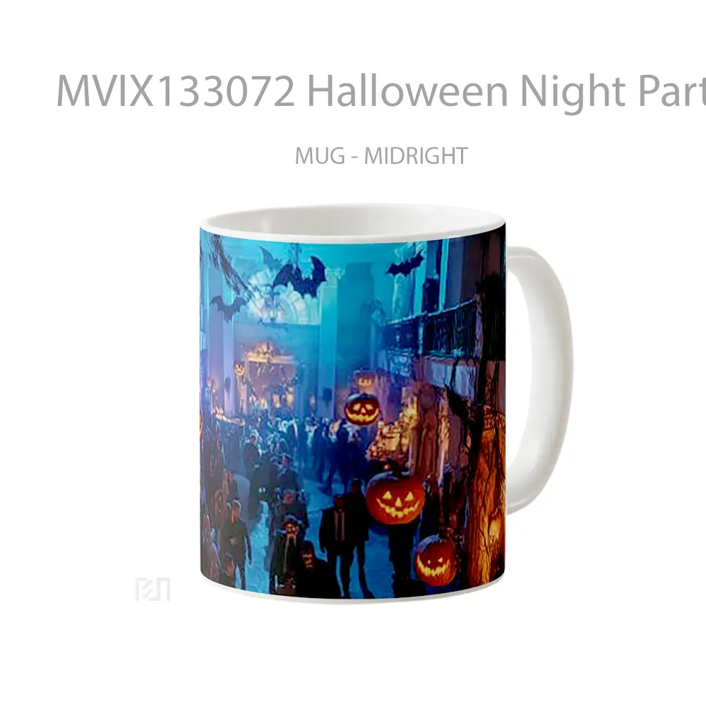 Mug Halloween Night Party Gelas Keramik Unik - All-side / Desain