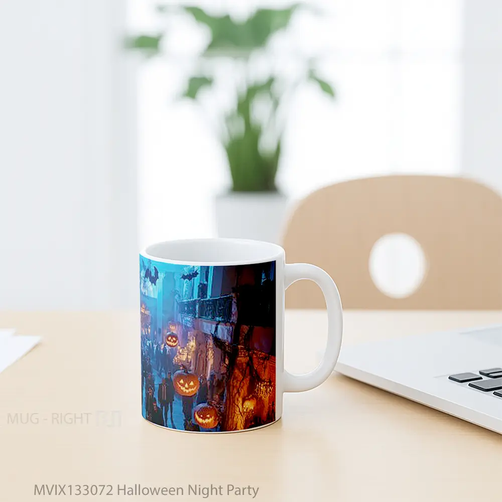 Mug Halloween Night Party Gelas Keramik Unik - All-side / Desain
