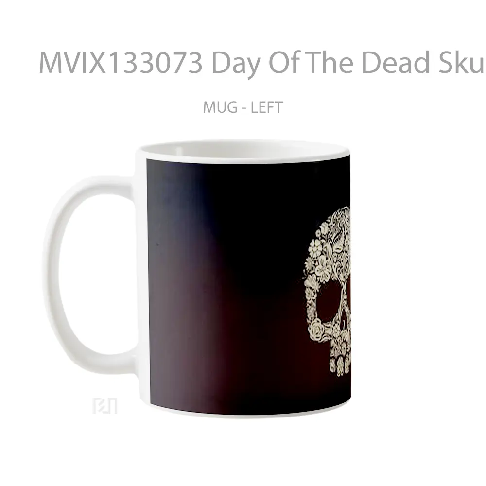 Mug Day Of The Dead Skull Gelas Keramik Unik - All-side / Desain