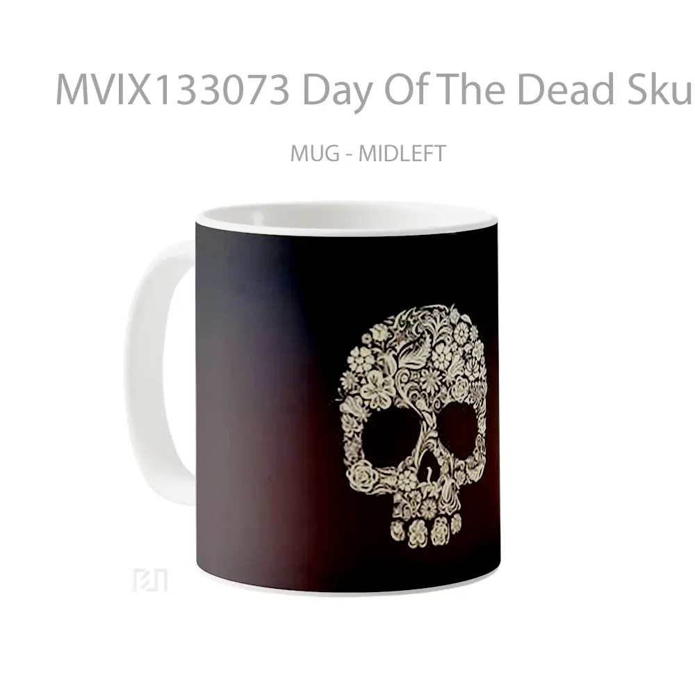 Mug Day Of The Dead Skull Gelas Keramik Unik - All-side / Desain