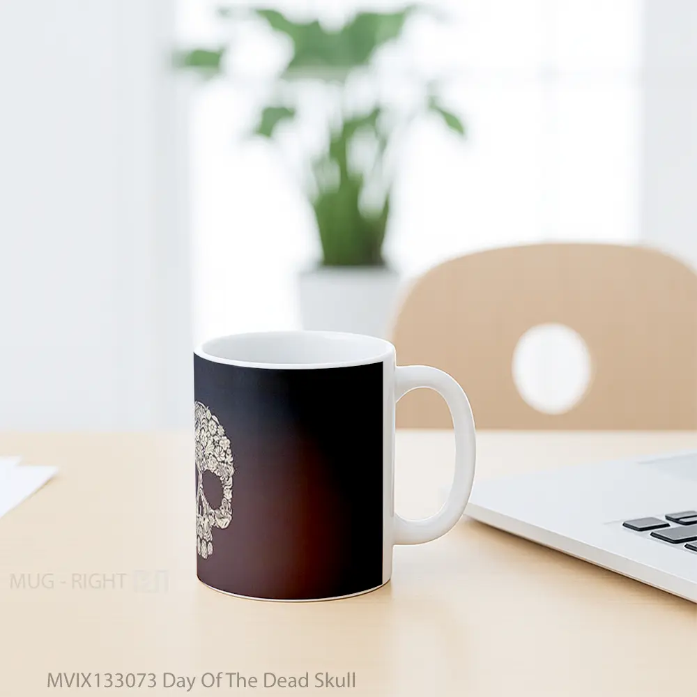 Mug Day Of The Dead Skull Gelas Keramik Unik - All-side / Desain