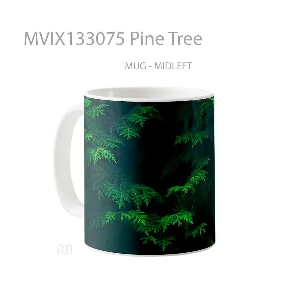 Mug Pine Tree Gelas Pemandangan Alam - All-side / Desain
