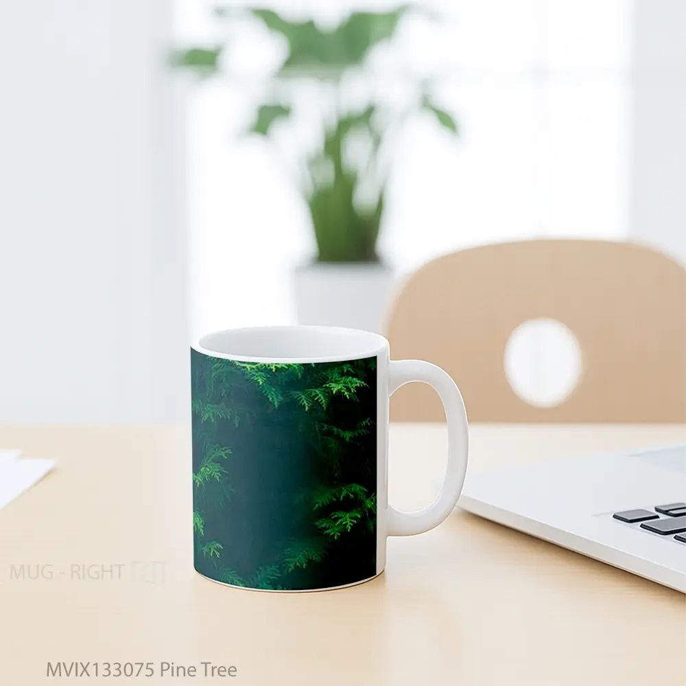 Mug Pine Tree Gelas Pemandangan Alam - All-side / Desain