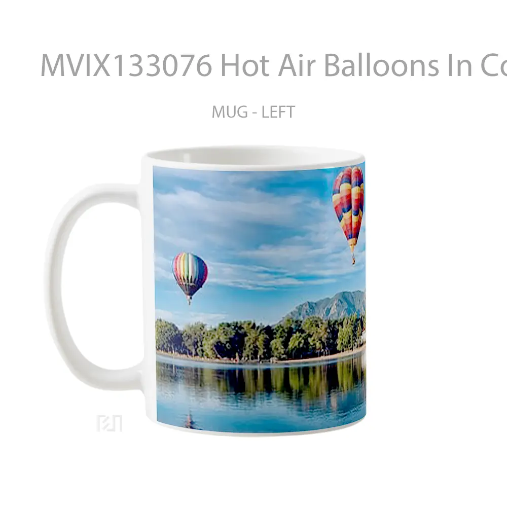 Mug Hot Air Balloons In Colorado Gelas Keramik Unik - All-side / Desain