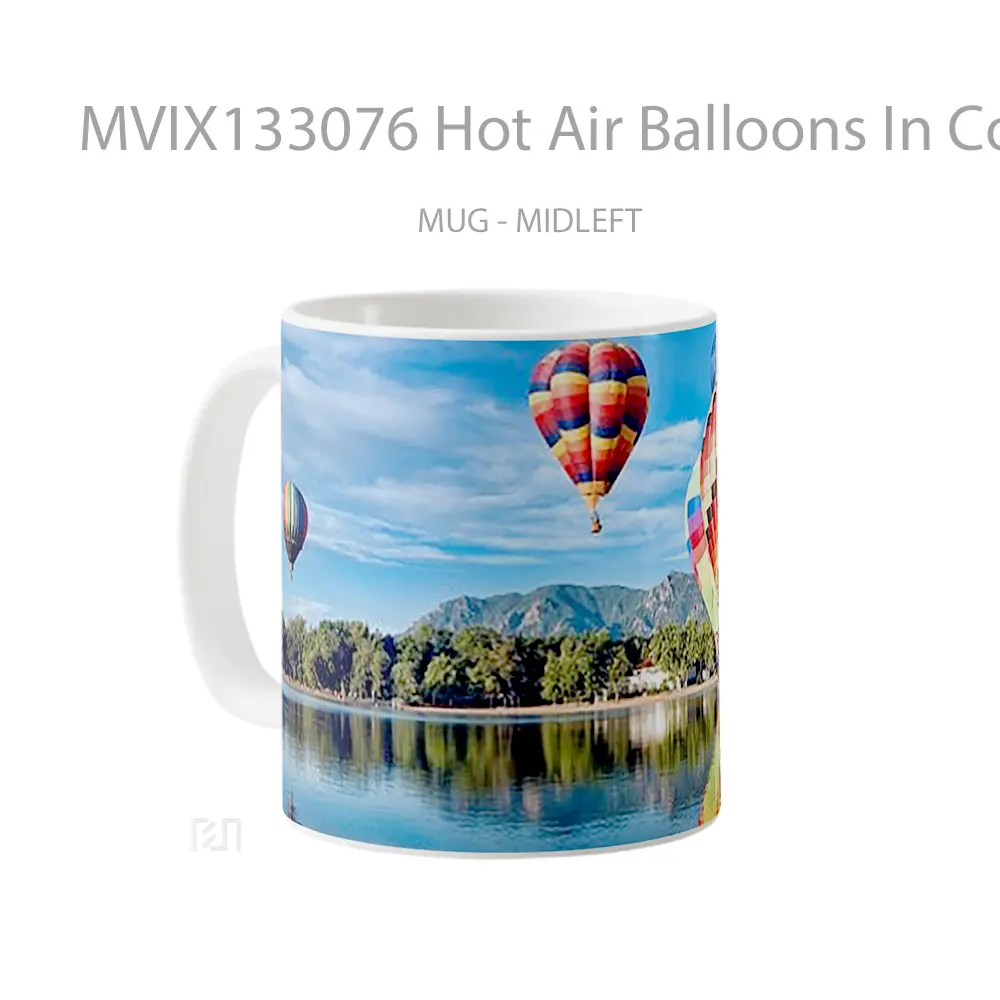 Mug Hot Air Balloons In Colorado Gelas Keramik Unik - All-side / Desain