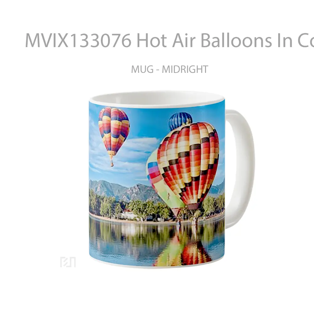 Mug Hot Air Balloons In Colorado Gelas Keramik Unik - All-side / Desain