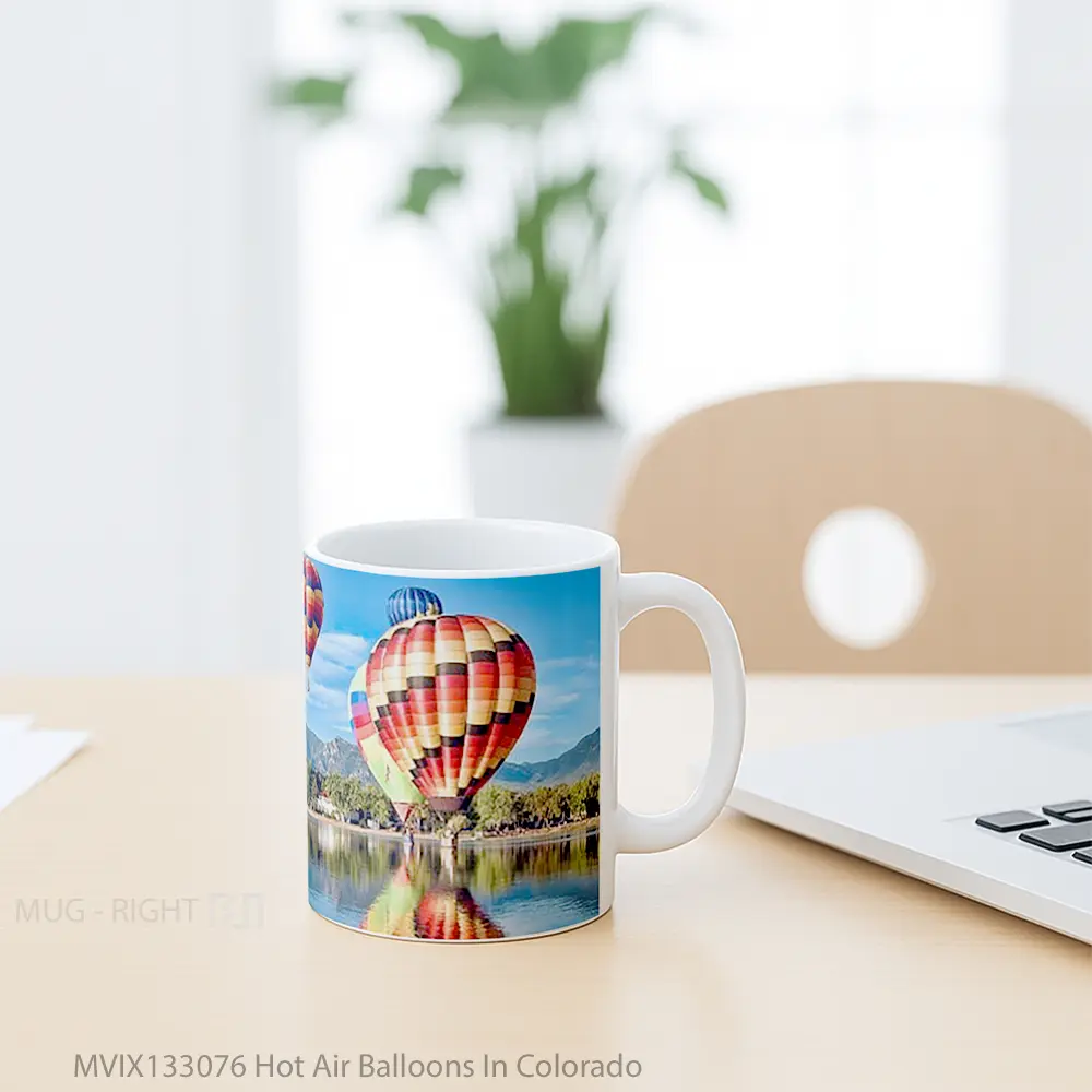 Mug Hot Air Balloons In Colorado Gelas Keramik Unik - All-side / Desain