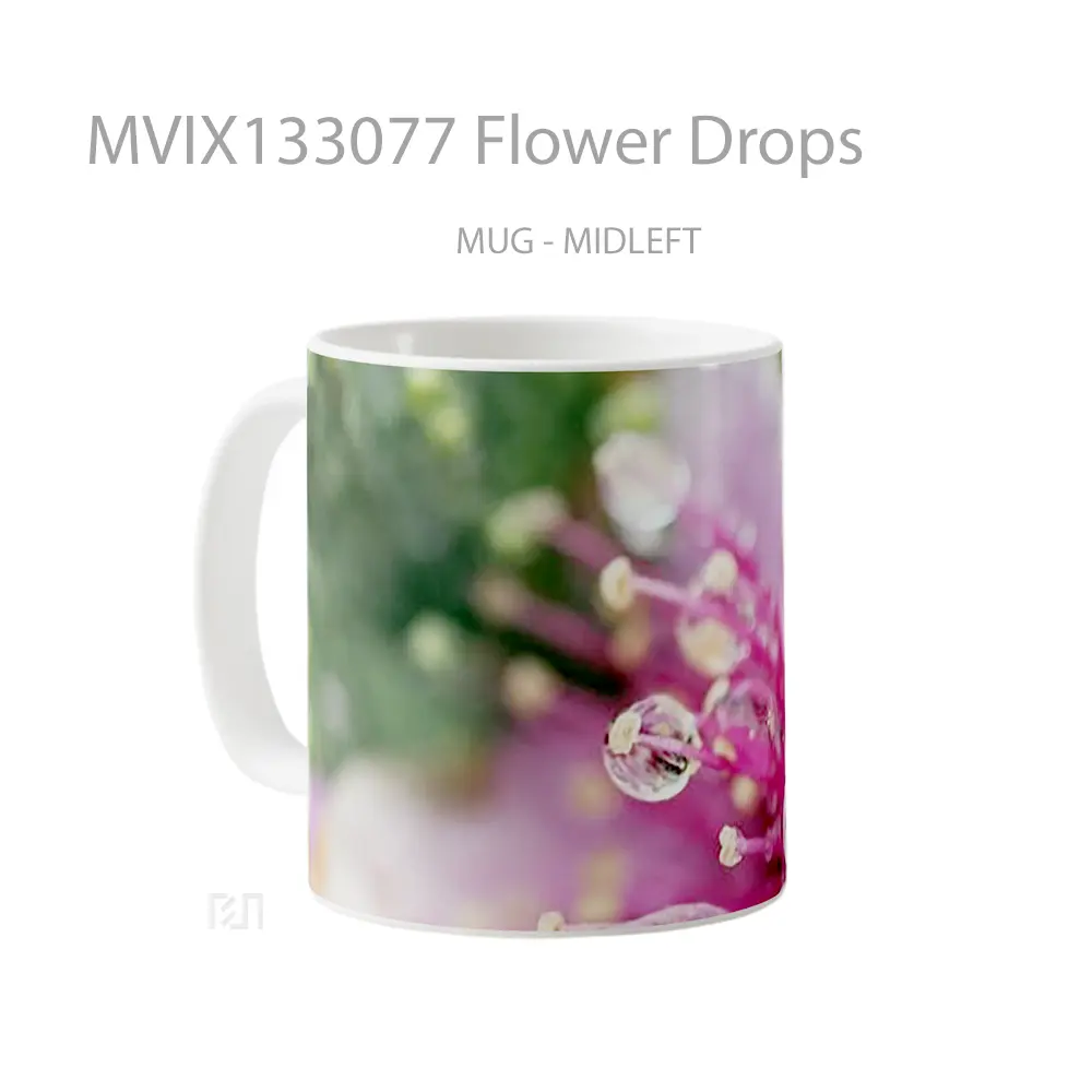Mug Flower Drops Gelas Pemandangan Alam - All-side / Desain
