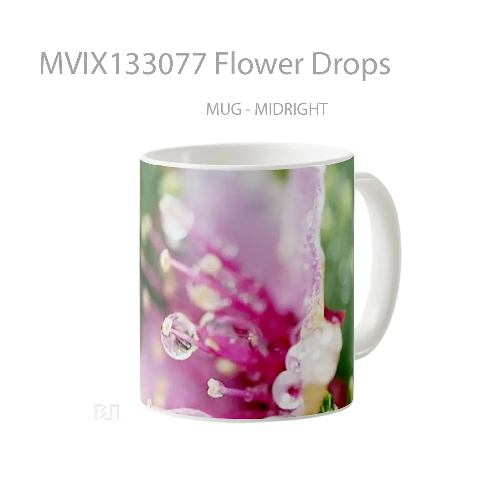Mug Flower Drops Gelas Pemandangan Alam - All-side / Desain
