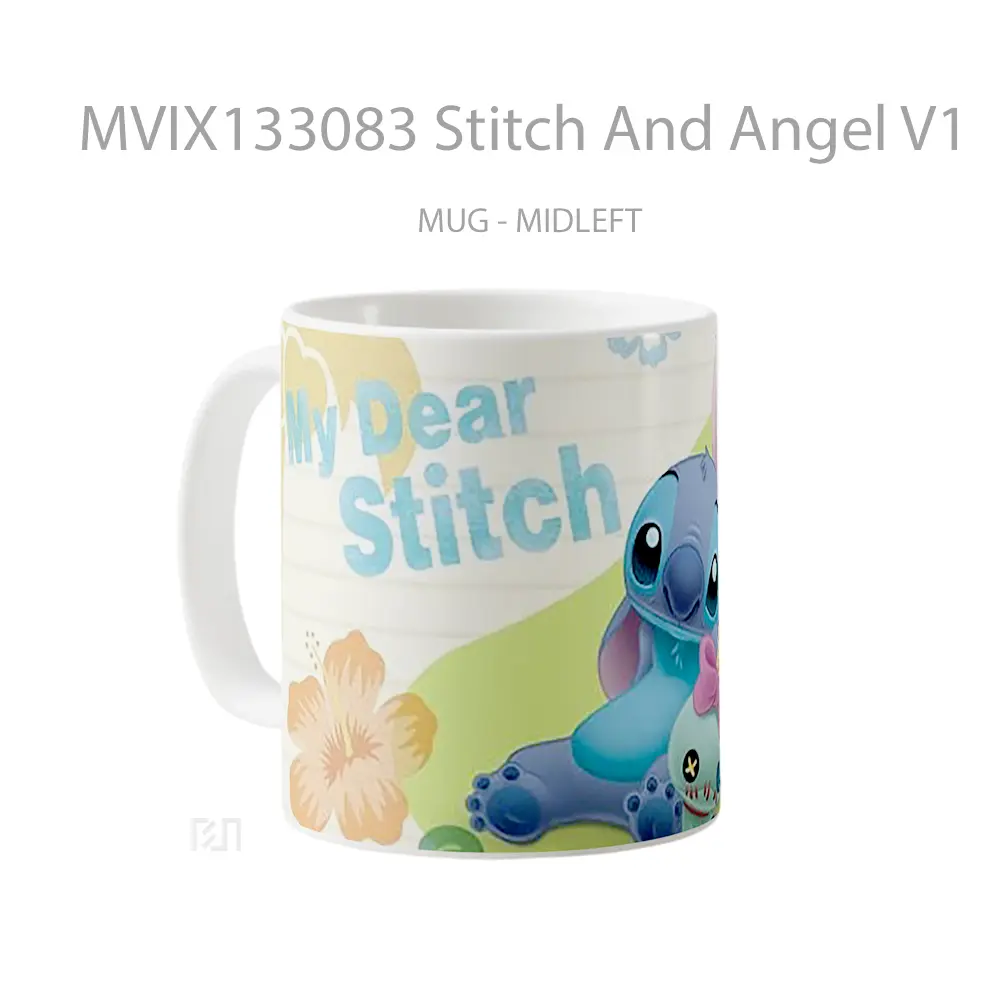 Mug Stitch And Angel V1 Gelas Fantasi - All-side / Desain