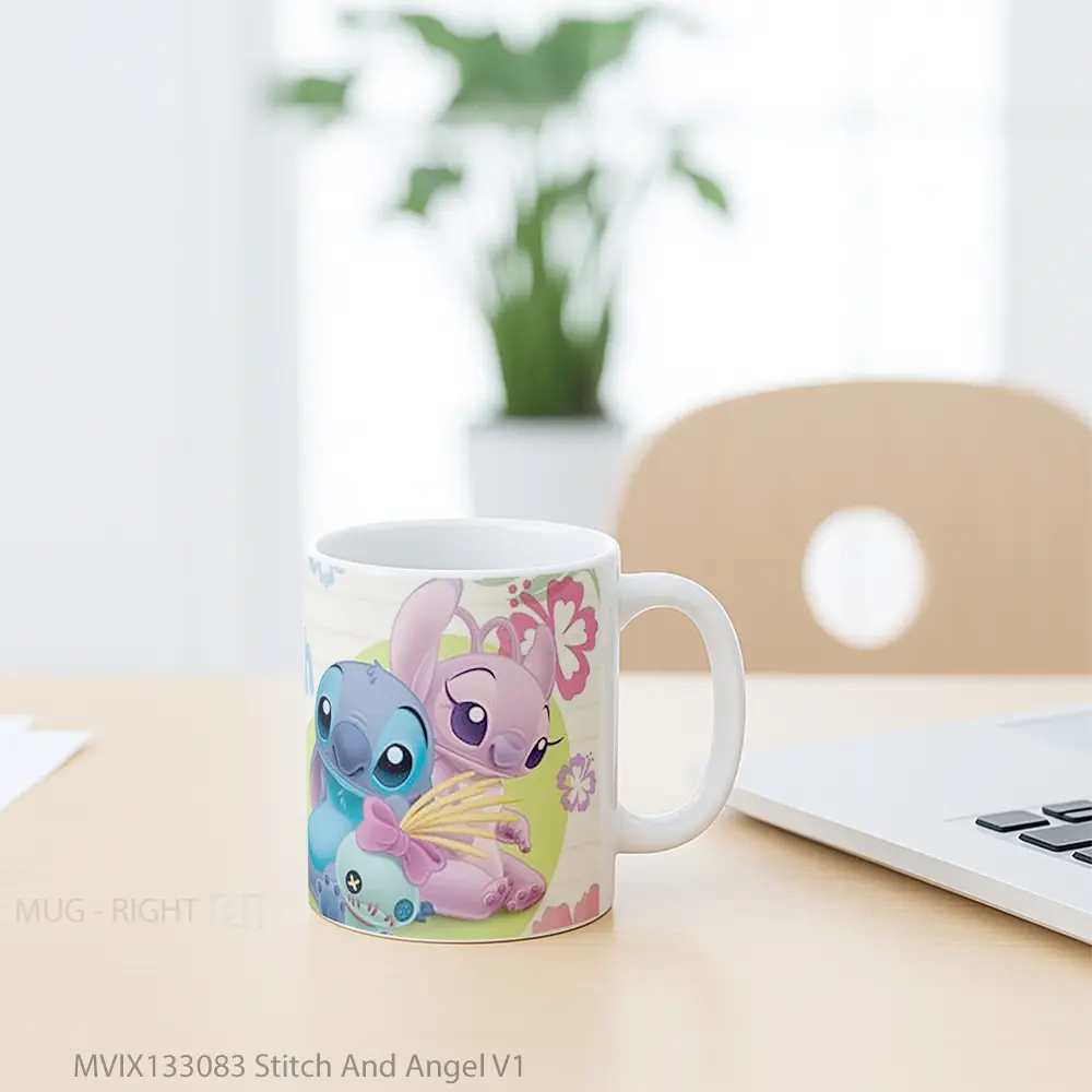 Mug Stitch And Angel V1 Gelas Fantasi - All-side / Desain