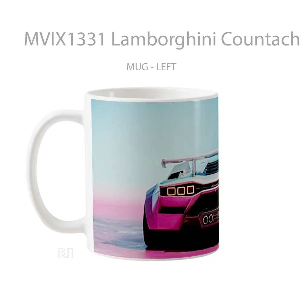 Mug Lamborghini Countach Concept Rear Look Cangkir Mobil - All-side / Desain